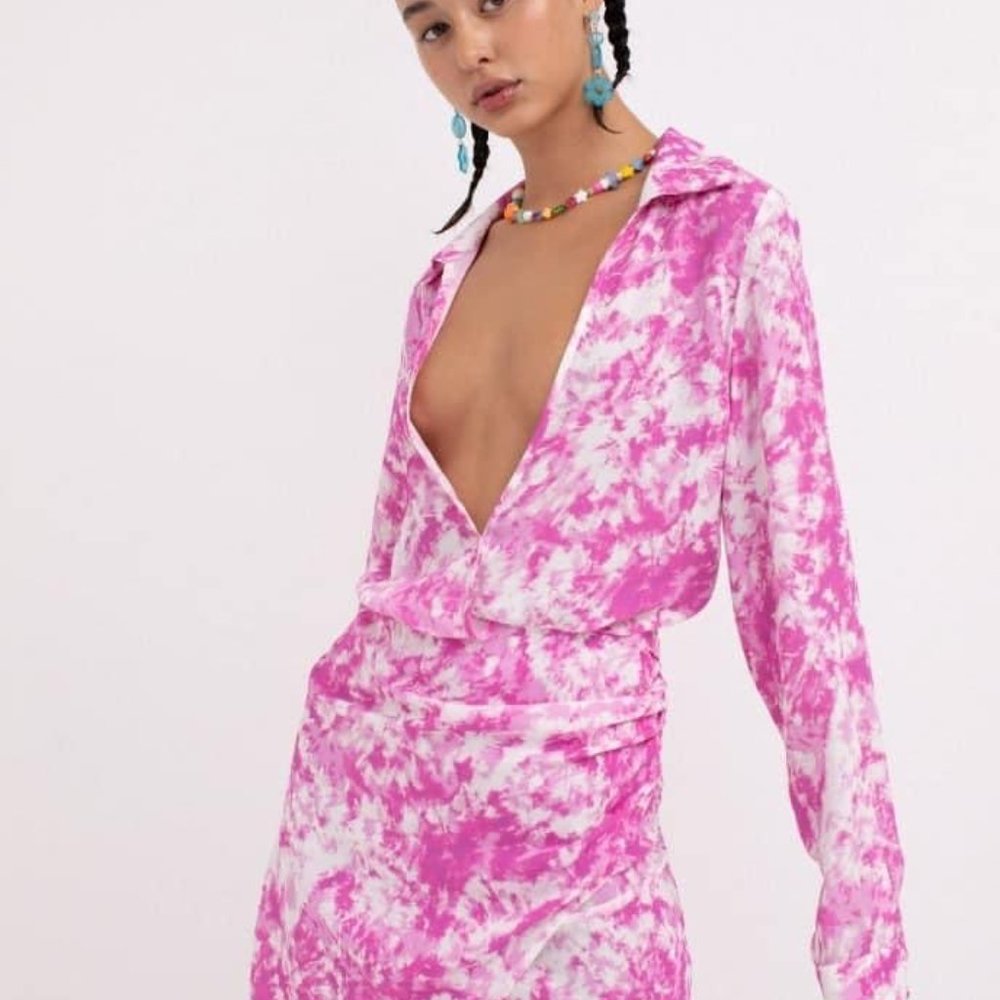 NWT For Love & Lemons Devon Shirt Dress